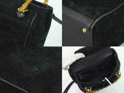GUCCI バンブー 2WAY ショルダーバッグ ブラック
