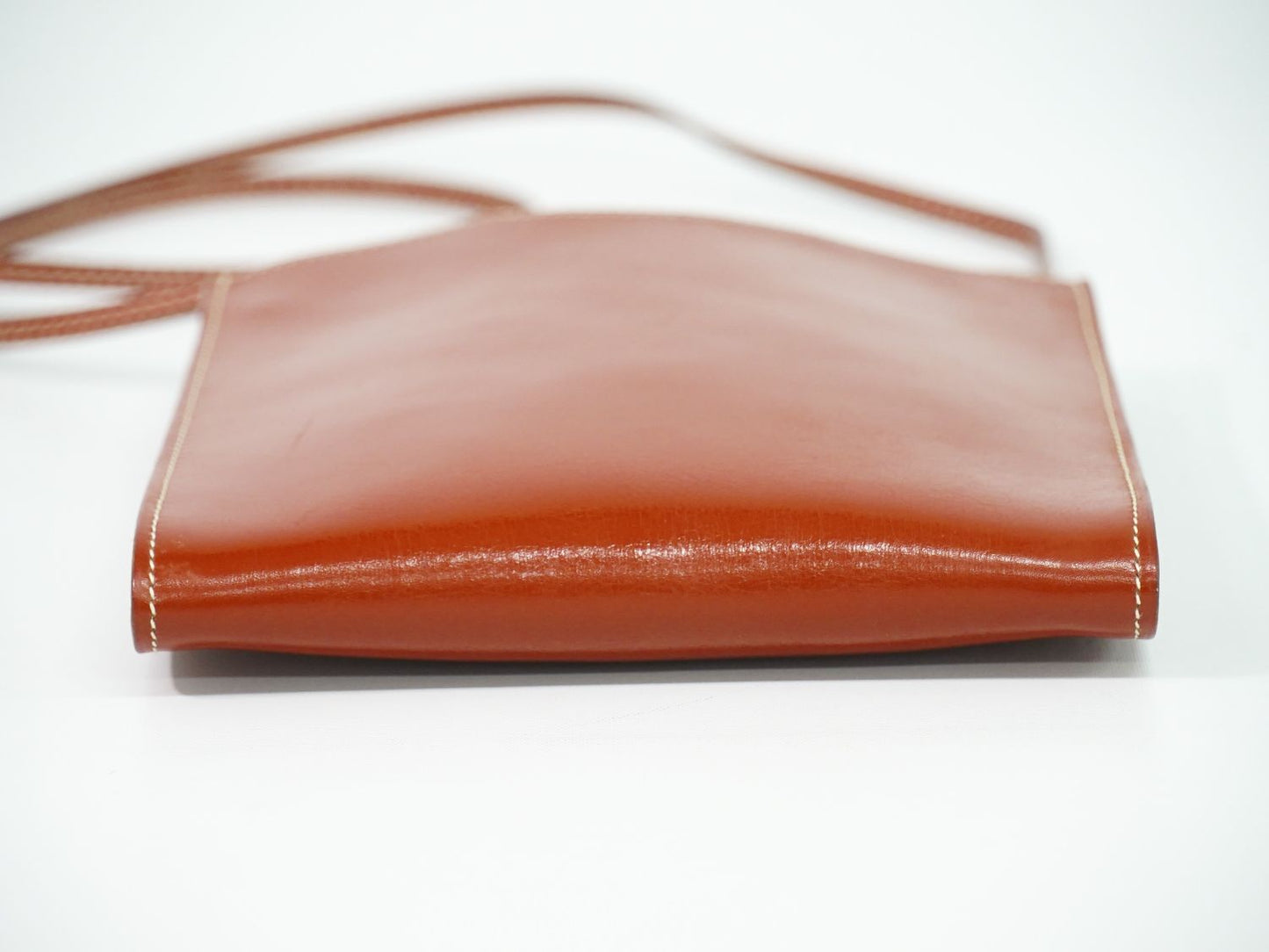 HERMES オニメトゥ ボックスカーフ レザー ショルダーバッグ ライトブラウン