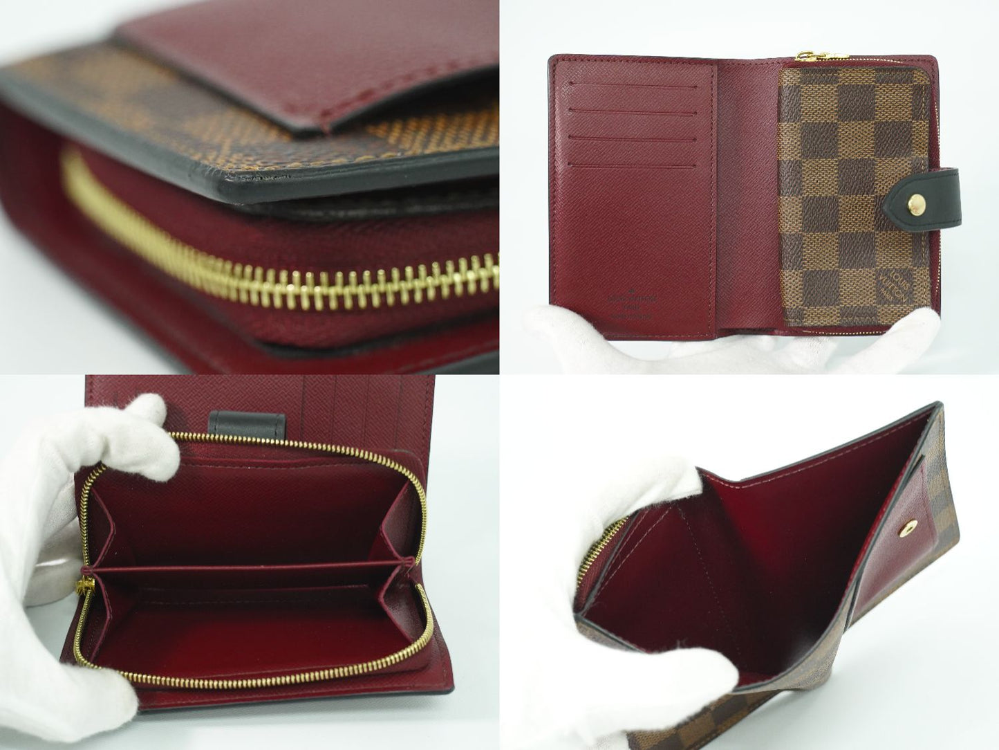 LOUIS VUITTON ポルトフォイユ ジュリエット ダミエ エベヌ 折財布 ブラウン ボルドー N60381