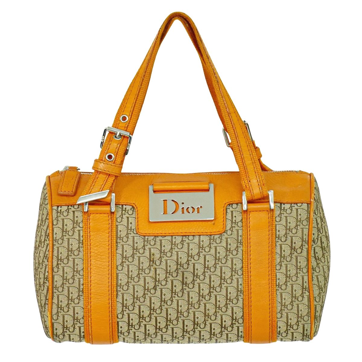 Christian Dior トロッター ミニ ボストンバッグ ベージュ オレンジ