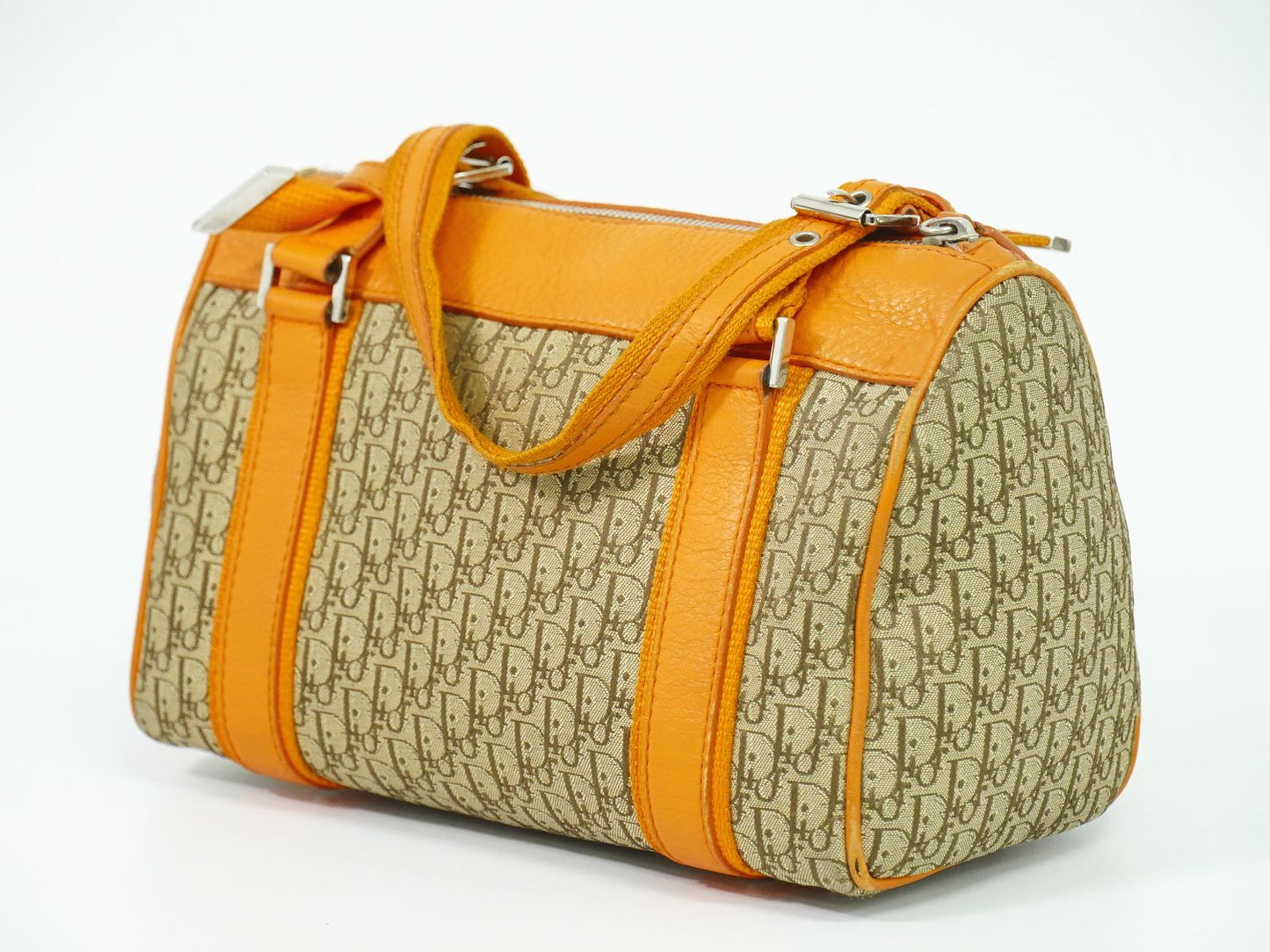 Christian Dior トロッター ミニ ボストンバッグ ベージュ オレンジ