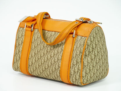 Christian Dior トロッター ミニ ボストンバッグ ベージュ オレンジ