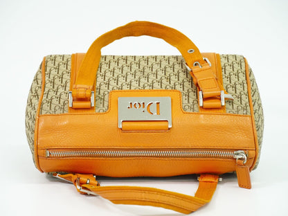 Christian Dior トロッター ミニ ボストンバッグ ベージュ オレンジ