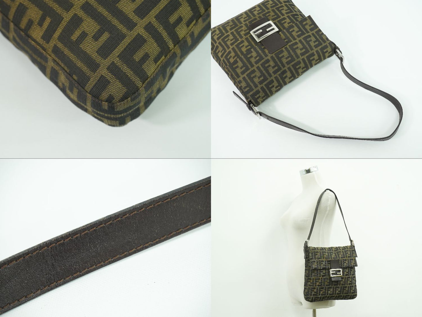 FENDI ズッカ マンマバケット ショルダーバッグ ブラウン 26730