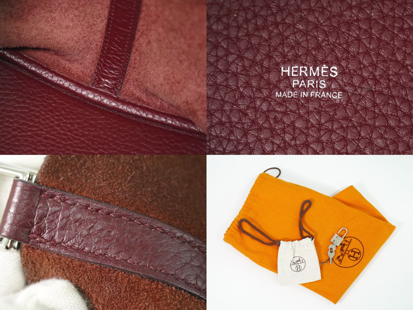HERMES ピコタンロック MM トリヨンクレマンス レザー ハンドバッグ X刻 2016年 ボルドー
