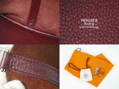 HERMES ピコタンロック MM トリヨンクレマンス レザー ハンドバッグ X刻 2016年 ボルドー