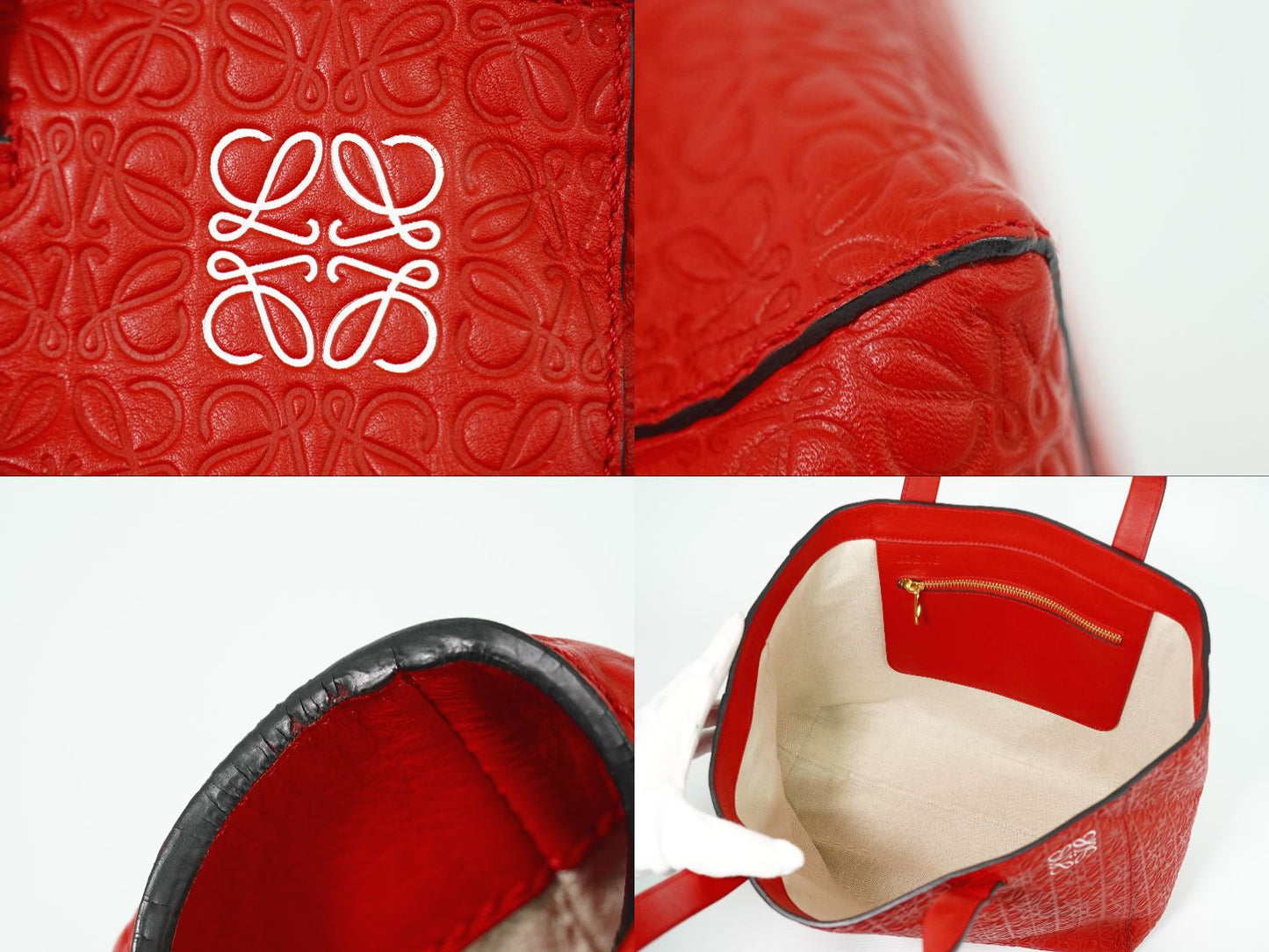 LOEWE アナグラム トートバッグ レッド