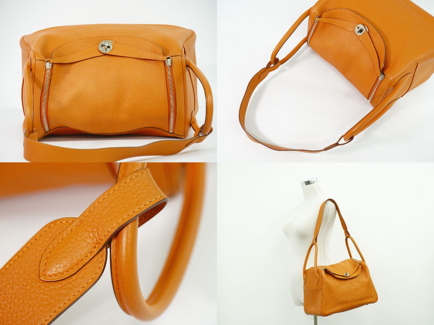 HERMES リンディ 34 トリヨンクレマンス レザー 2WAY ショルダーバッグ □P刻 2012年 オレンジ