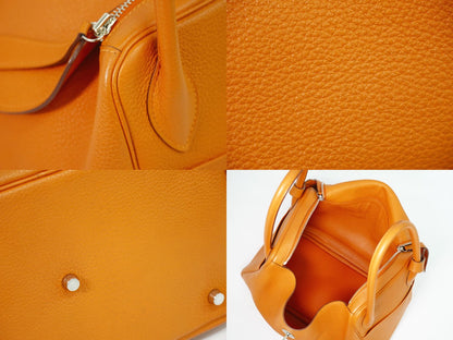 HERMES リンディ 34 トリヨンクレマンス レザー 2WAY ショルダーバッグ □P刻 2012年 オレンジ
