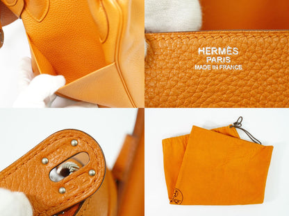 HERMES リンディ 34 トリヨンクレマンス レザー 2WAY ショルダーバッグ □P刻 2012年 オレンジ