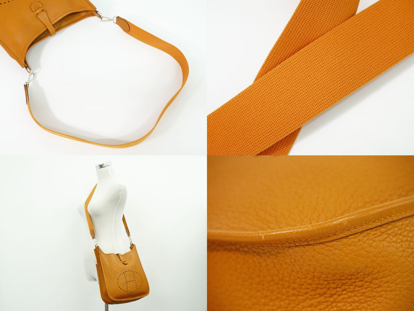 HERMES エヴリン 2 PM ショルダーバッグ □K刻 2007年 オレンジ