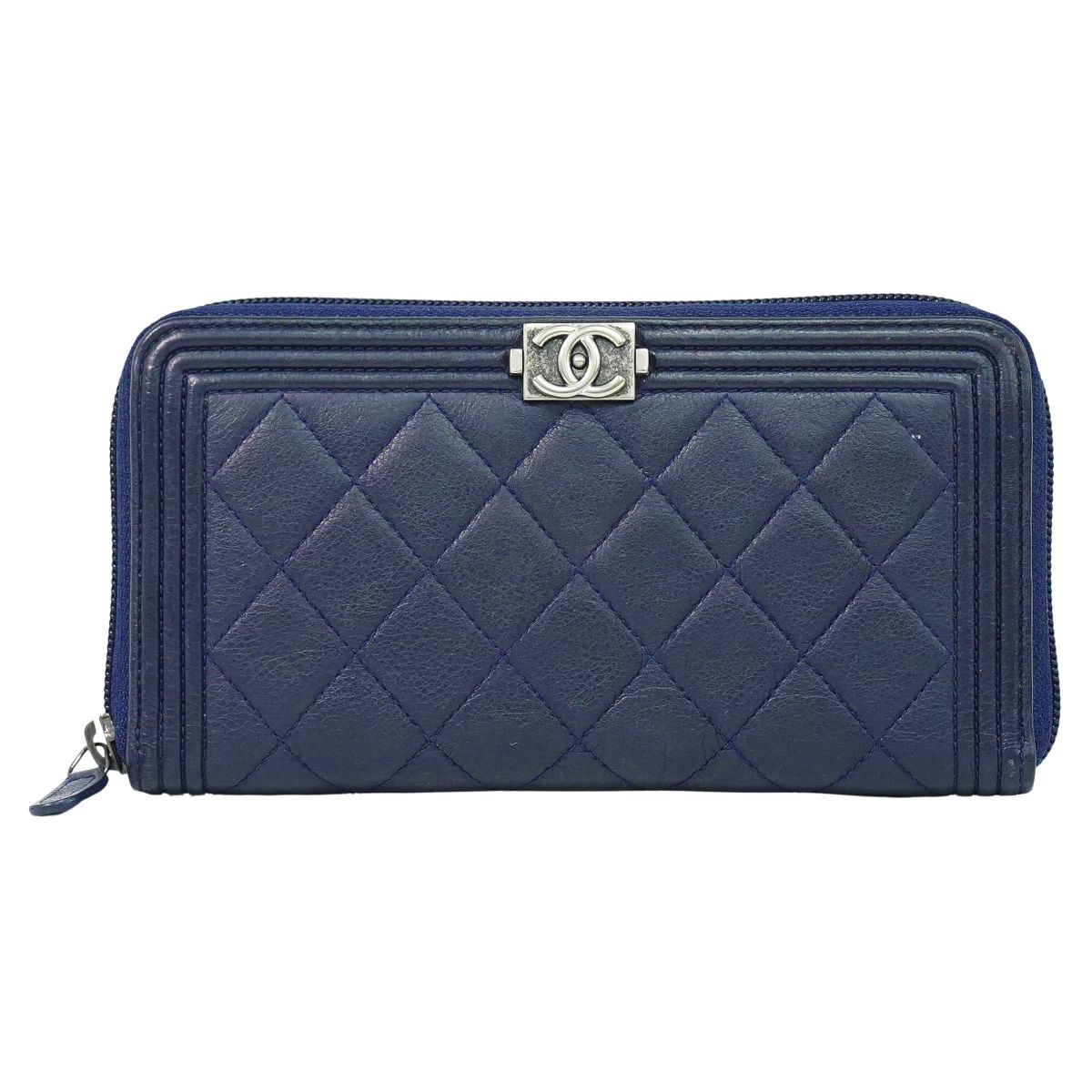 CHANEL ボーイシャネル ココマーク 長財布 ネイビー