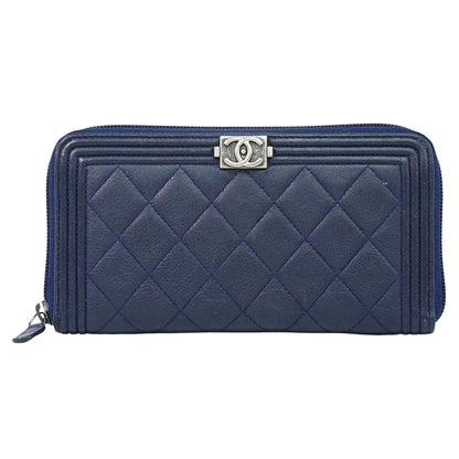 CHANEL ボーイシャネル ココマーク 長財布 ネイビー