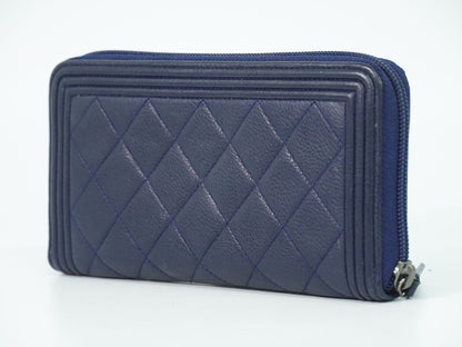 CHANEL ボーイシャネル ココマーク 長財布 ネイビー