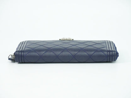 CHANEL ボーイシャネル ココマーク 長財布 ネイビー
