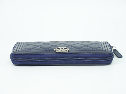 CHANEL ボーイシャネル ココマーク 長財布 ネイビー