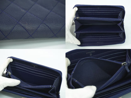 CHANEL ボーイシャネル ココマーク 長財布 ネイビー
