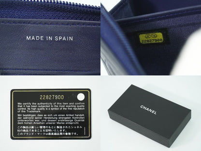 CHANEL ボーイシャネル ココマーク 長財布 ネイビー