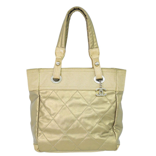 CHANEL パリビアリッツ PM トートバッグ メタリックゴールド
