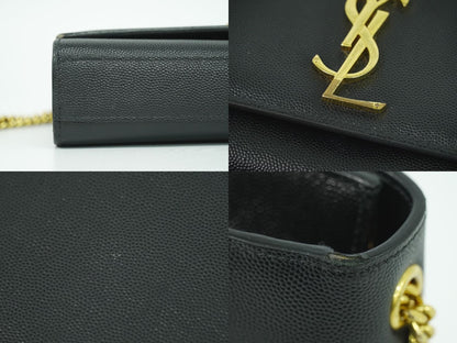 SAINT LAURENT ケイト YSLロゴ ショルダーバッグ ブラック