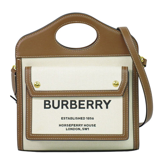 BURBERRY ミディアム ツートン 2WAY ショルダーバッグ ベージュ ブラウン