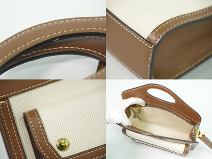 BURBERRY ミディアム ツートン 2WAY ショルダーバッグ ベージュ ブラウン