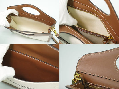 BURBERRY ミディアム ツートン 2WAY ショルダーバッグ ベージュ ブラウン