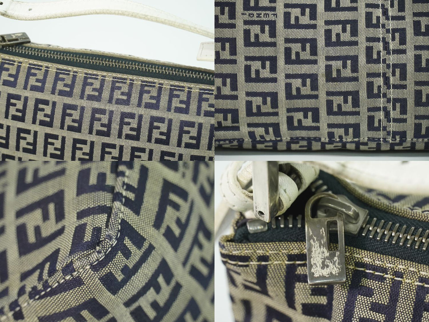 FENDI ズッキーノ ハンドバッグ グレー ネイビー 8N005