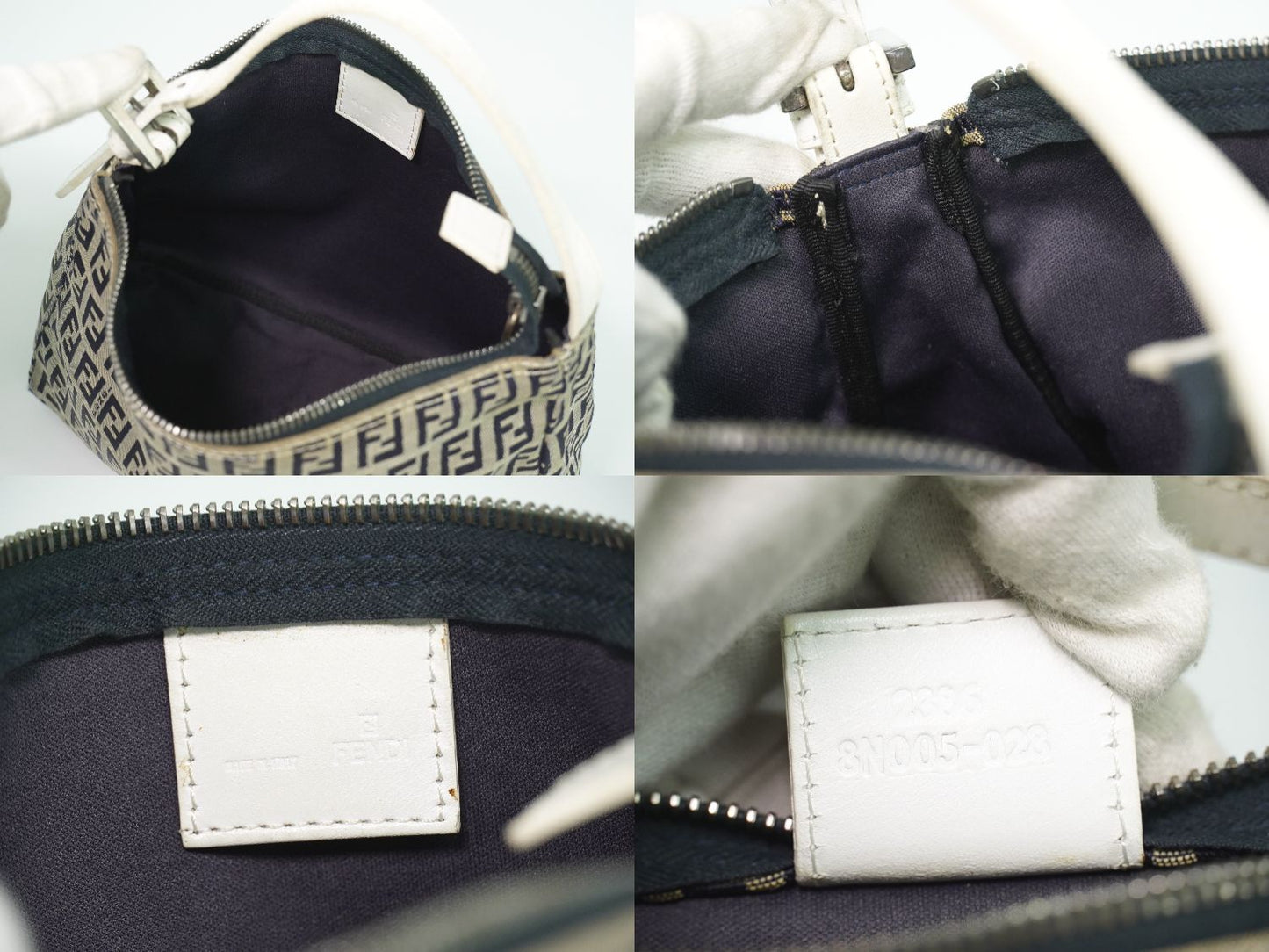 FENDI ズッキーノ ハンドバッグ グレー ネイビー 8N005