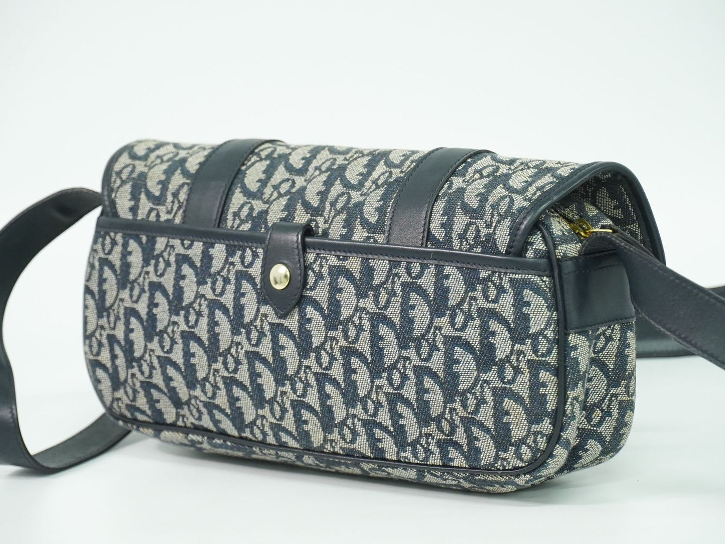 Christian Dior トロッター ショルダーバッグ グレー ネイビー