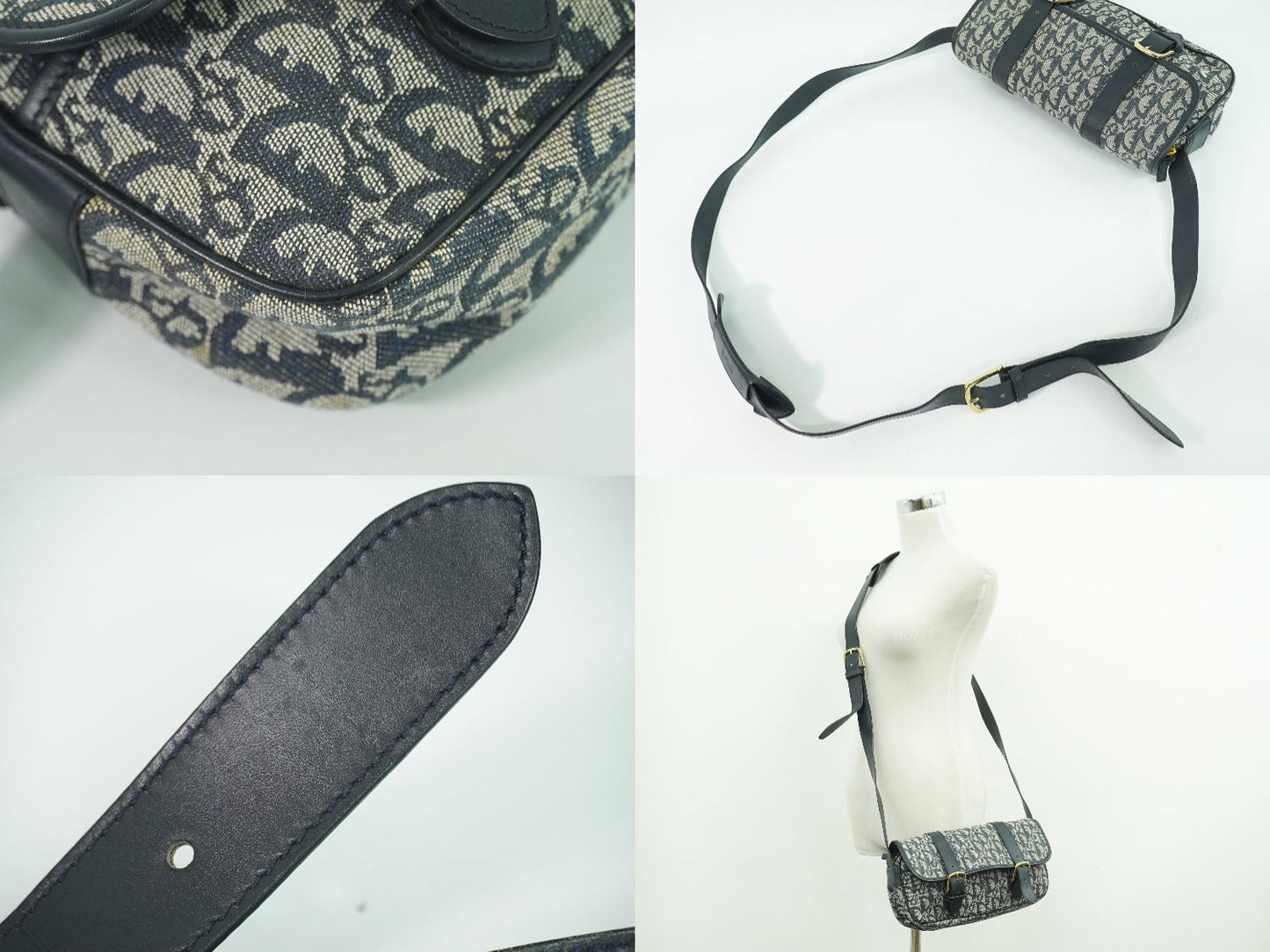 Christian Dior トロッター ショルダーバッグ グレー ネイビー