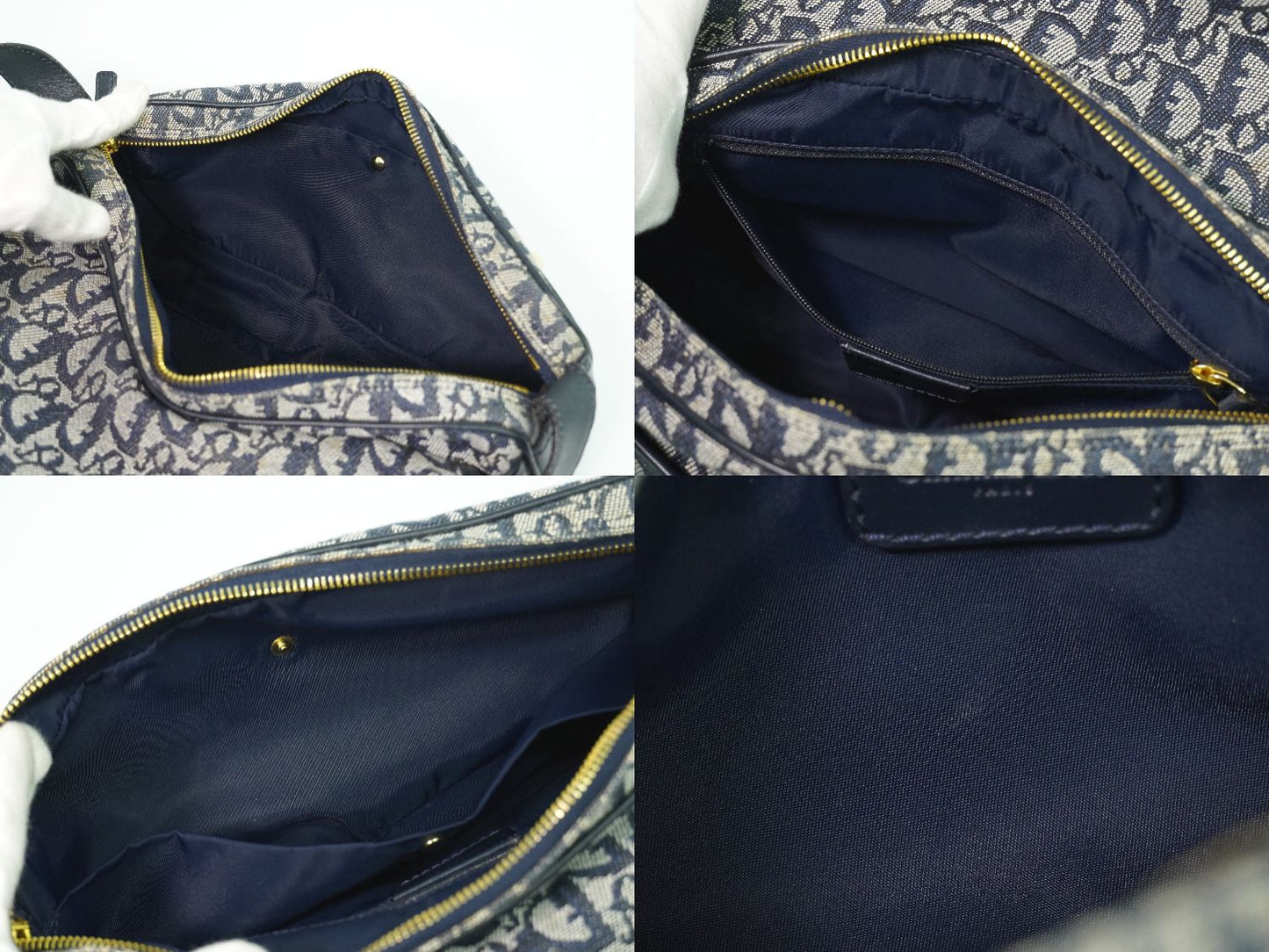 Christian Dior トロッター ショルダーバッグ グレー ネイビー