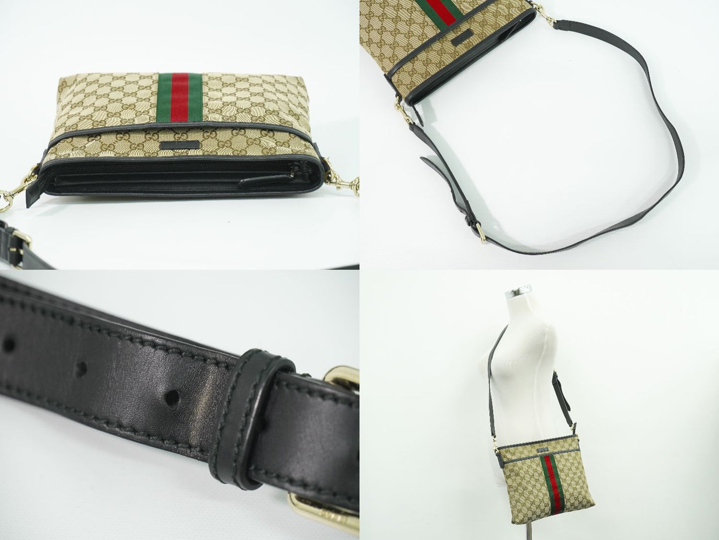 GUCCI シェリーライン GGキャンバス ショルダーバッグ ベージュ 388926