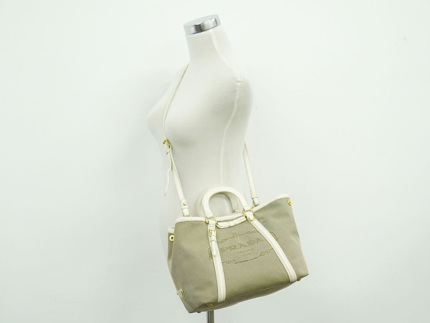 PRADA 2WAY ショルダーバッグ ベージュ