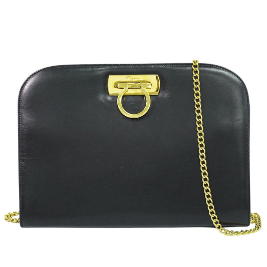 Salvatore Ferragamo ガンチーニ ショルダーバッグ ブラック