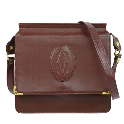 Cartier マストライン ショルダーバッグ ボルドー