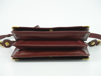 Cartier マストライン ショルダーバッグ ボルドー