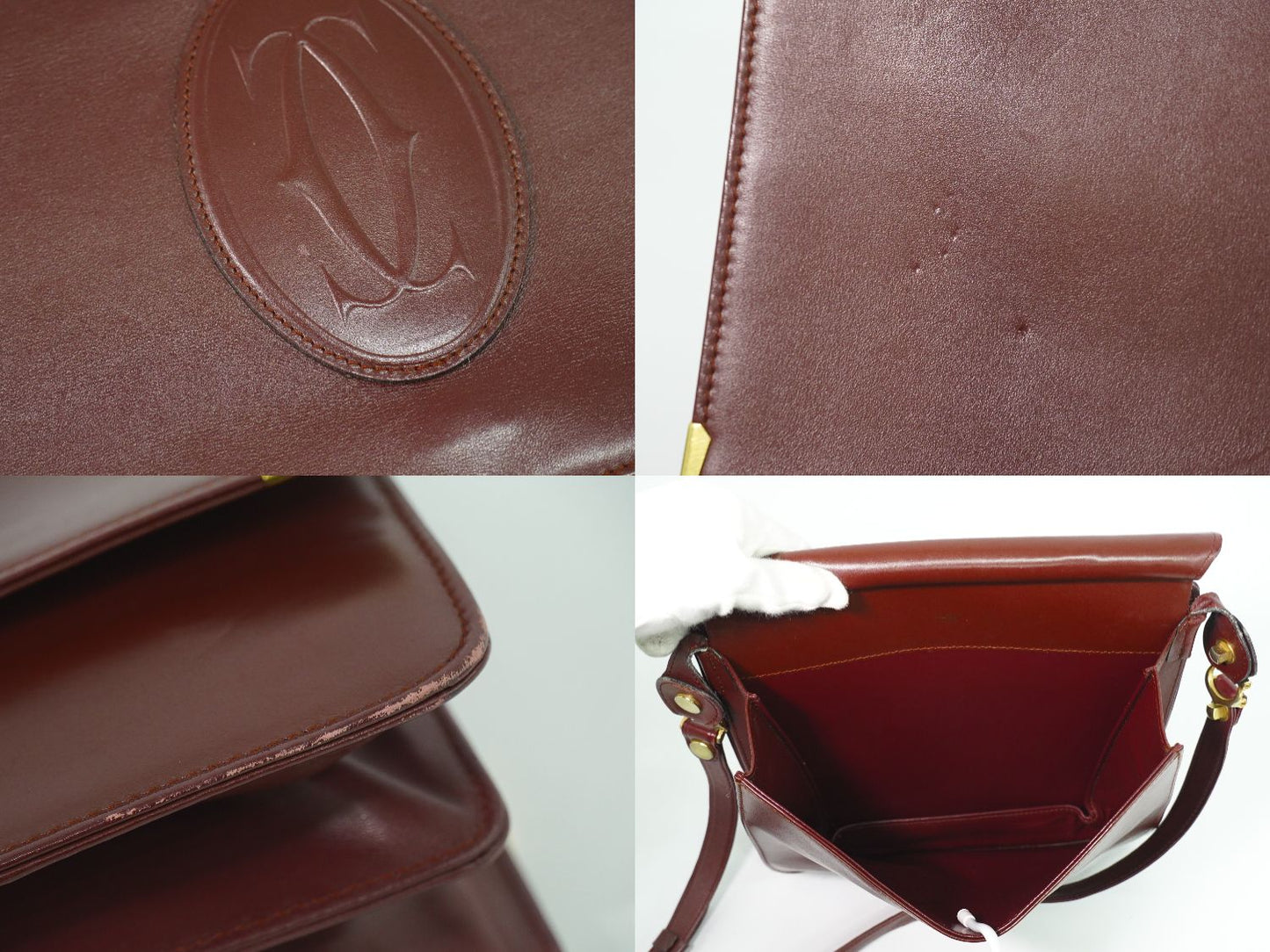 Cartier マストライン ショルダーバッグ ボルドー