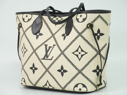 LOUIS VUITTON ネヴァーフル MM モノグラム アンプラント レザー トートバッグ クレーム M46039