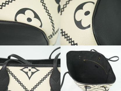 LOUIS VUITTON ネヴァーフル MM モノグラム アンプラント レザー トートバッグ クレーム M46039