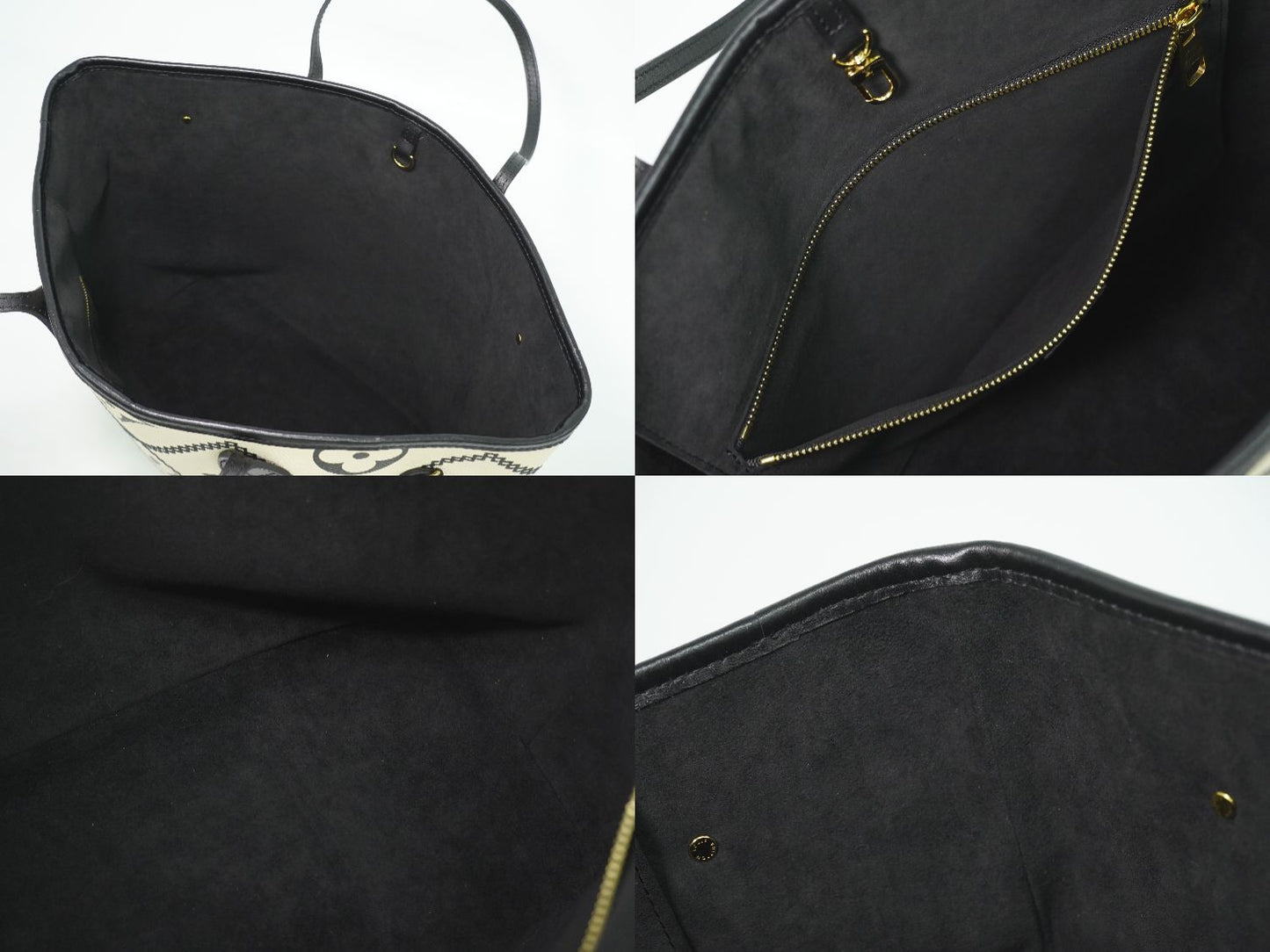 LOUIS VUITTON ネヴァーフル MM モノグラム アンプラント レザー トートバッグ クレーム M46039