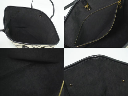 LOUIS VUITTON ネヴァーフル MM モノグラム アンプラント レザー トートバッグ クレーム M46039