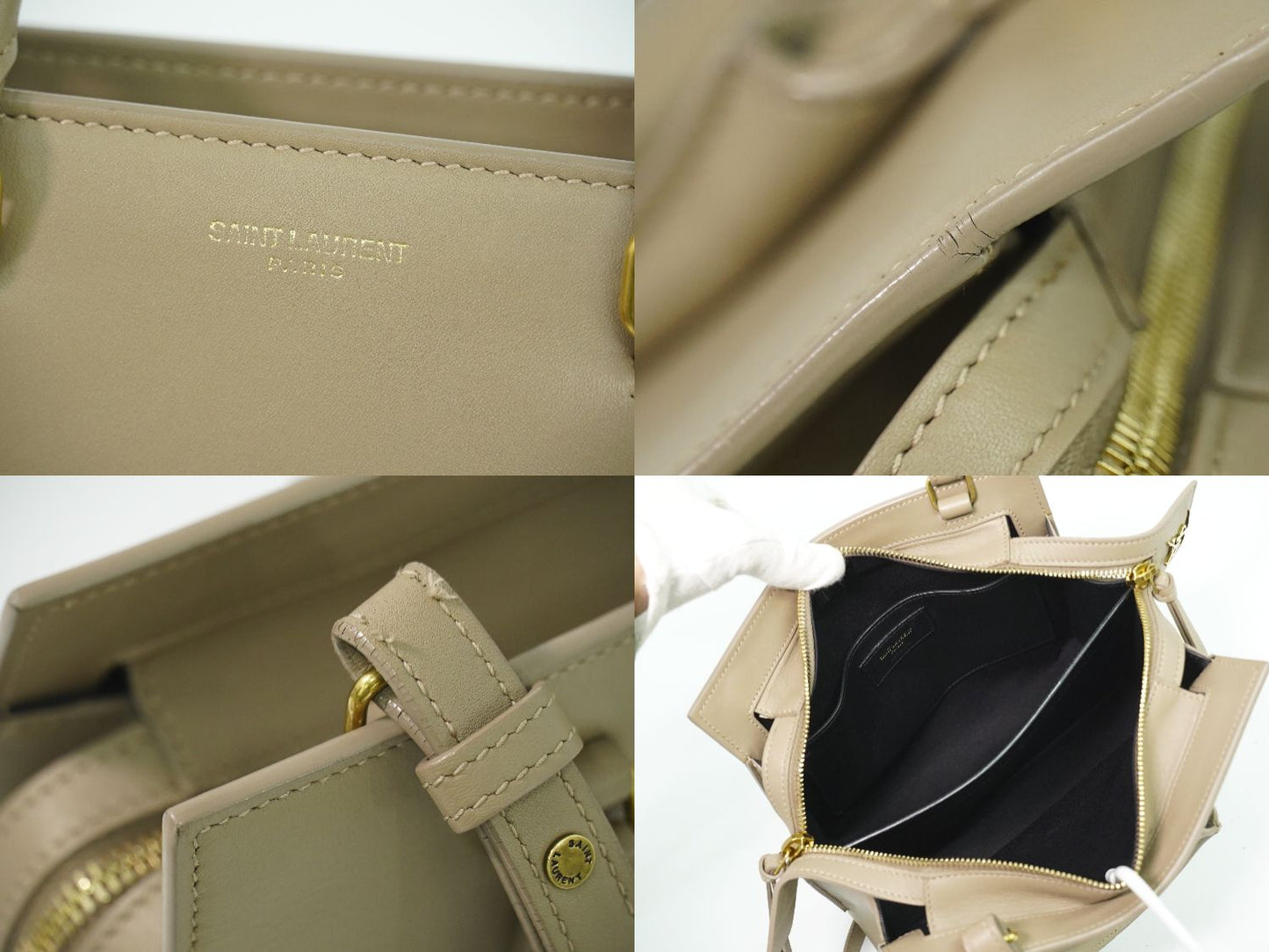 SAINT LAURENT イーストサイド スモール 2WAY ショルダーバッグ グレージュ