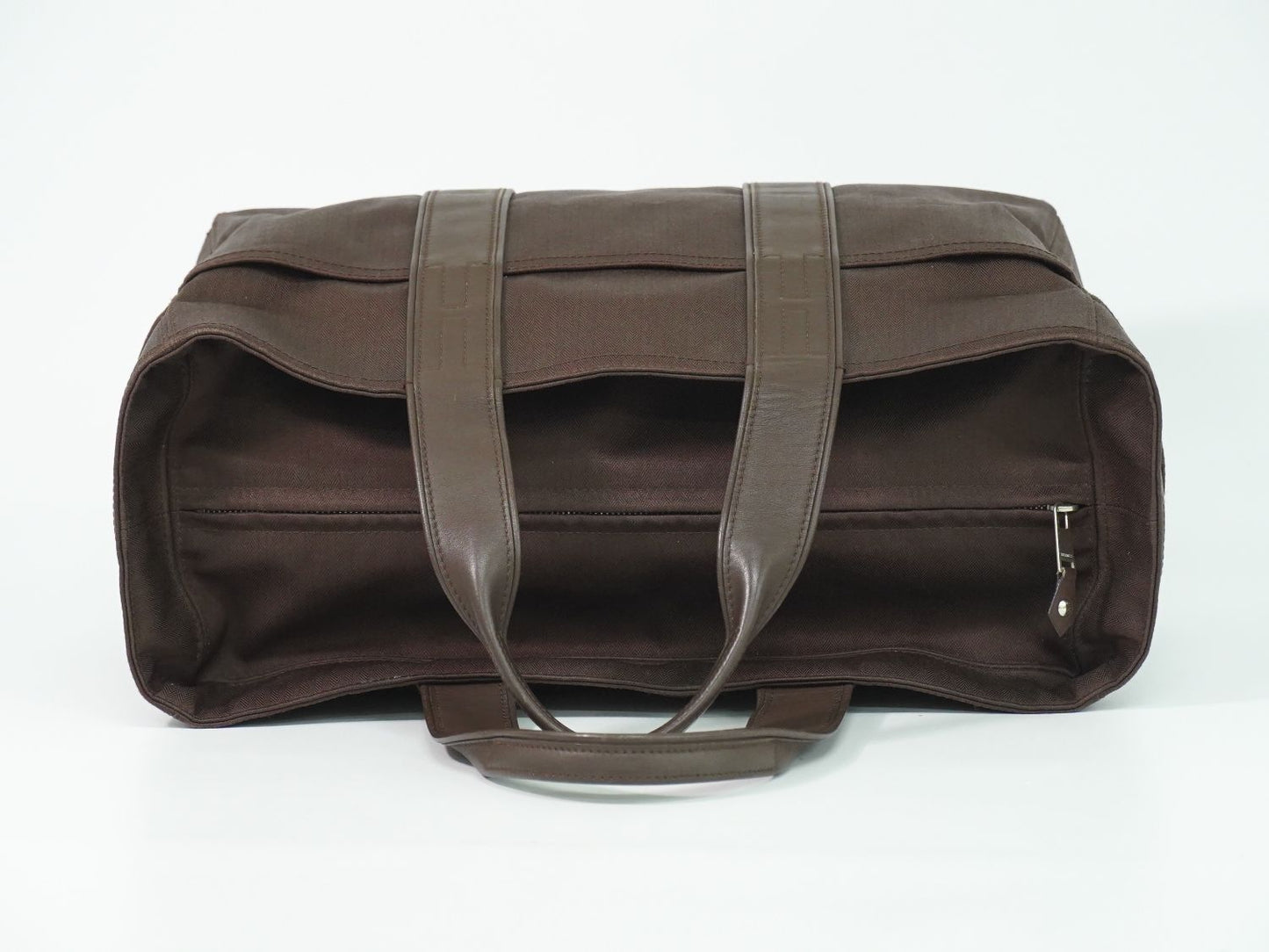 HERMES アカプルコ MM トワルシェブロン トートバッグ ブラウン