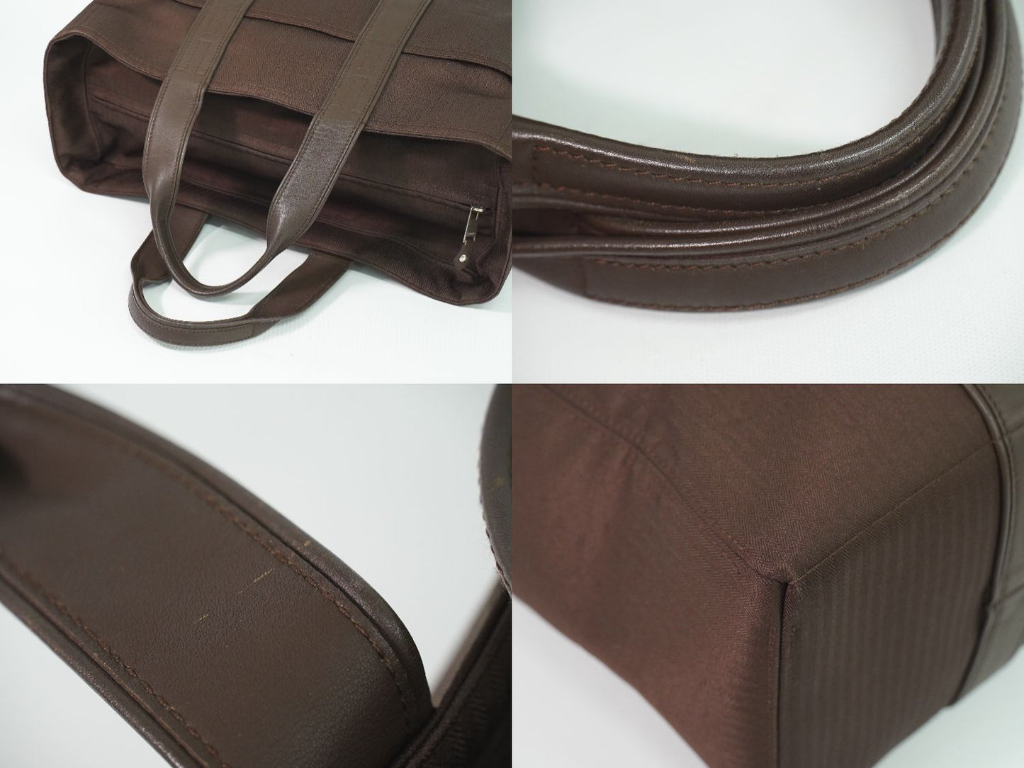 HERMES アカプルコ MM トワルシェブロン トートバッグ ブラウン