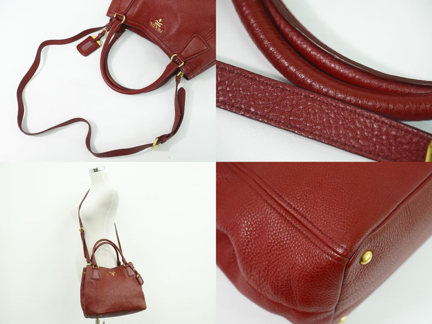 PRADA 2WAY ショルダーバッグ ボルドー