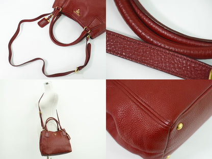 PRADA 2WAY ショルダーバッグ ボルドー