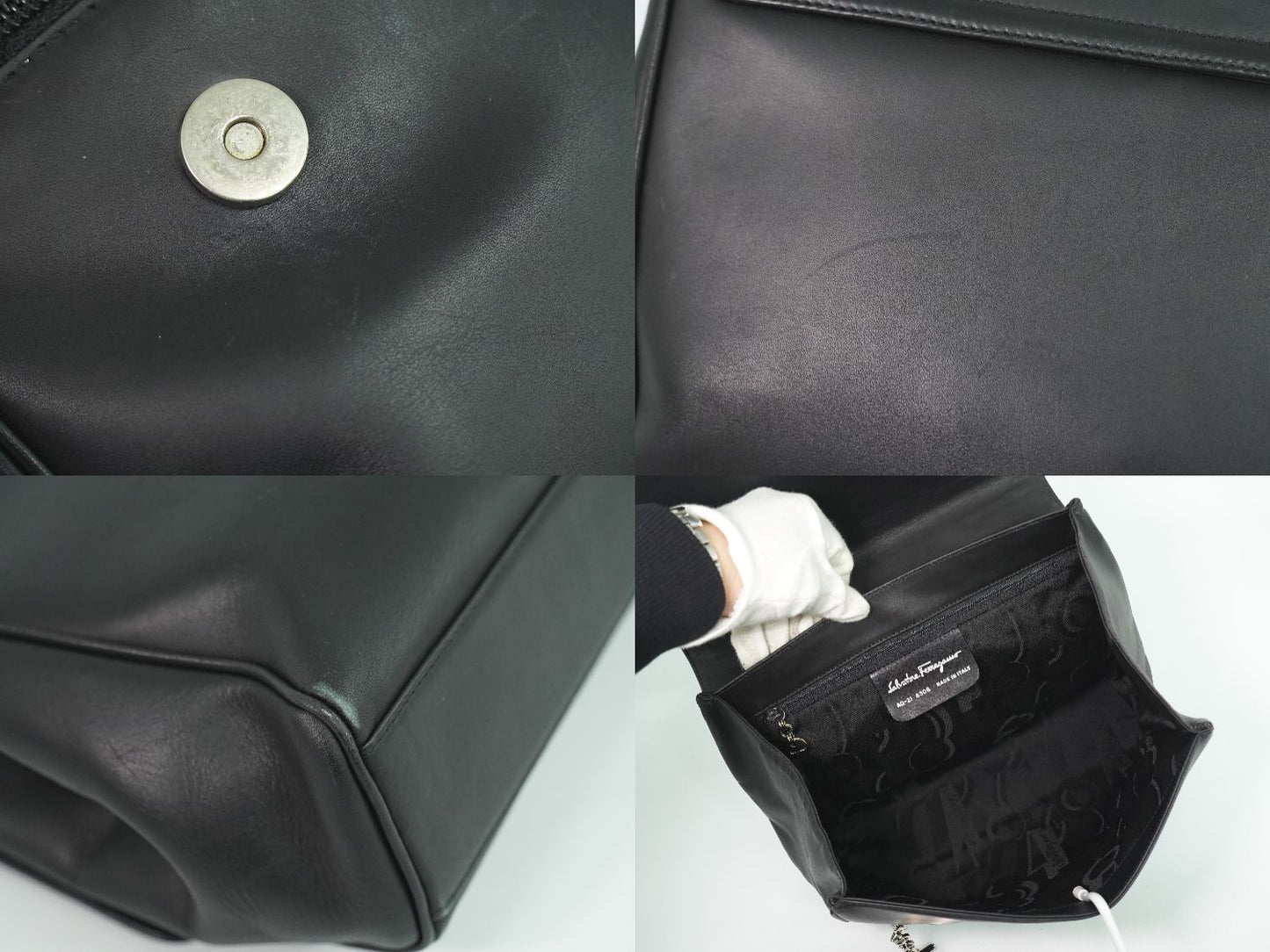 Salvatore Ferragamo ガンチーニ ショルダーバッグ ブラック