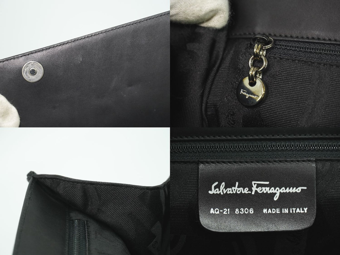 Salvatore Ferragamo ガンチーニ ショルダーバッグ ブラック