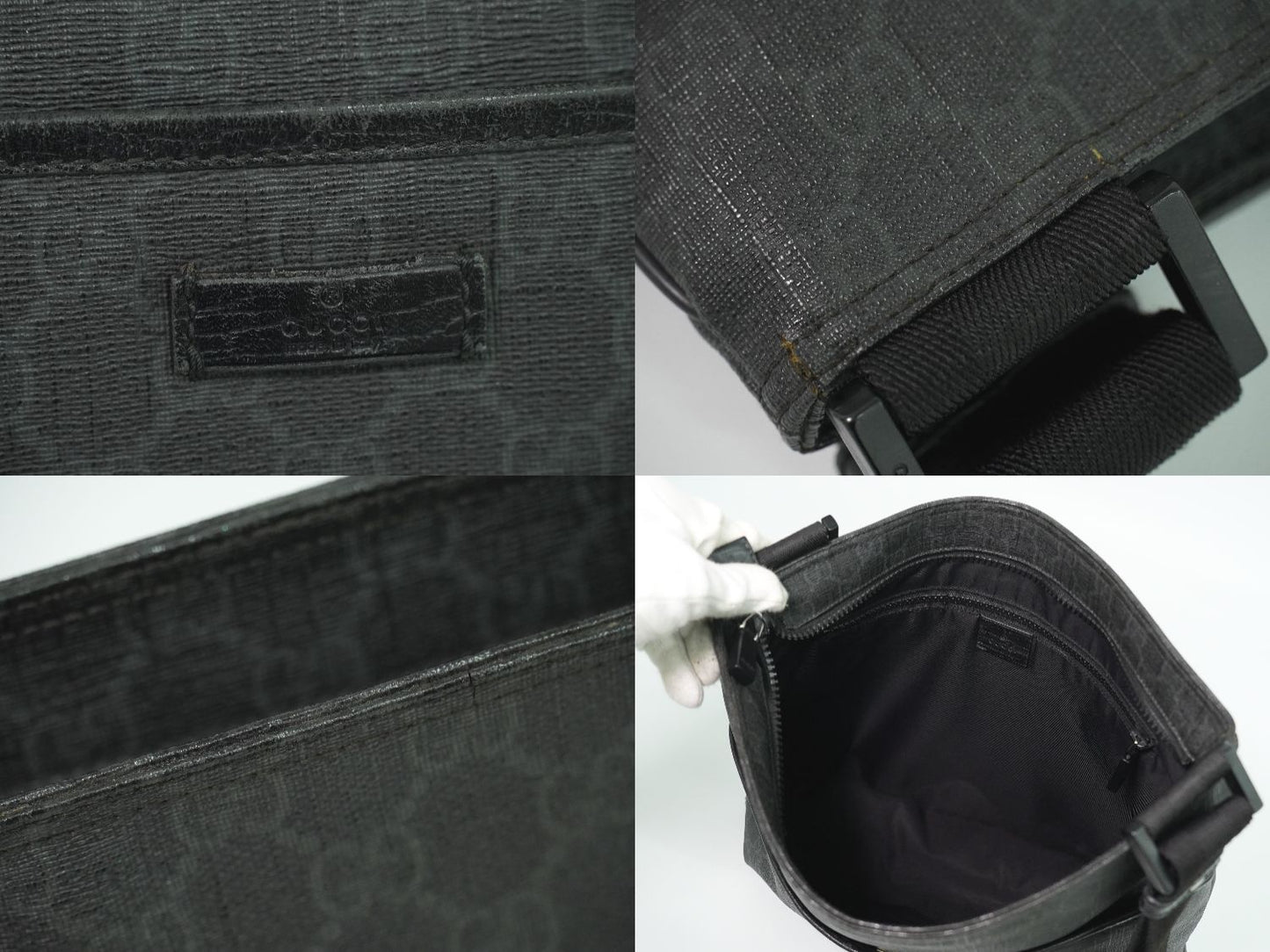 GUCCI GGスプリーム ショルダーバッグ ブラック 162904